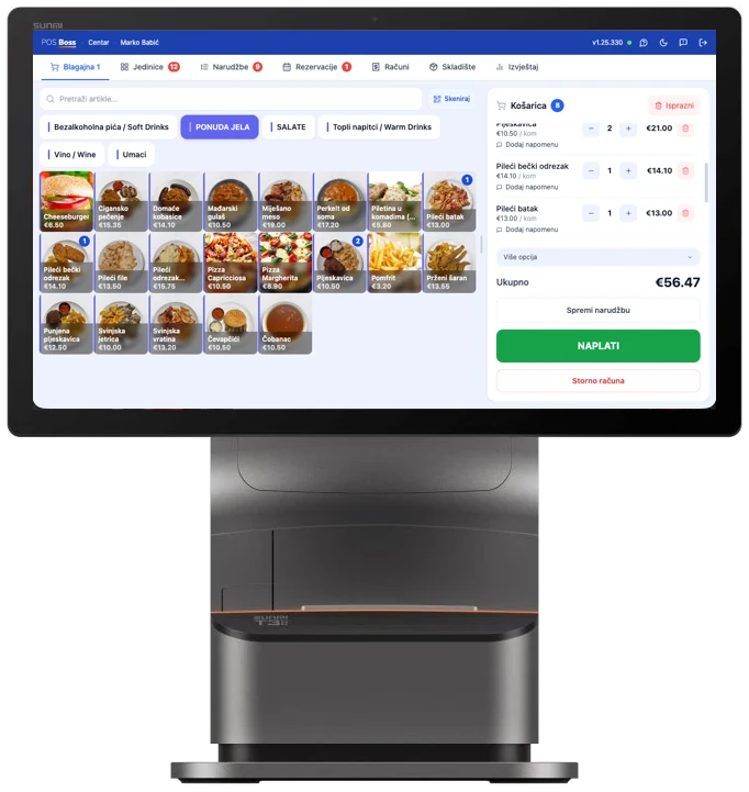 POS Boss on a tablet stand