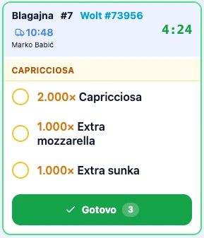 Wolt KDS ticket 2